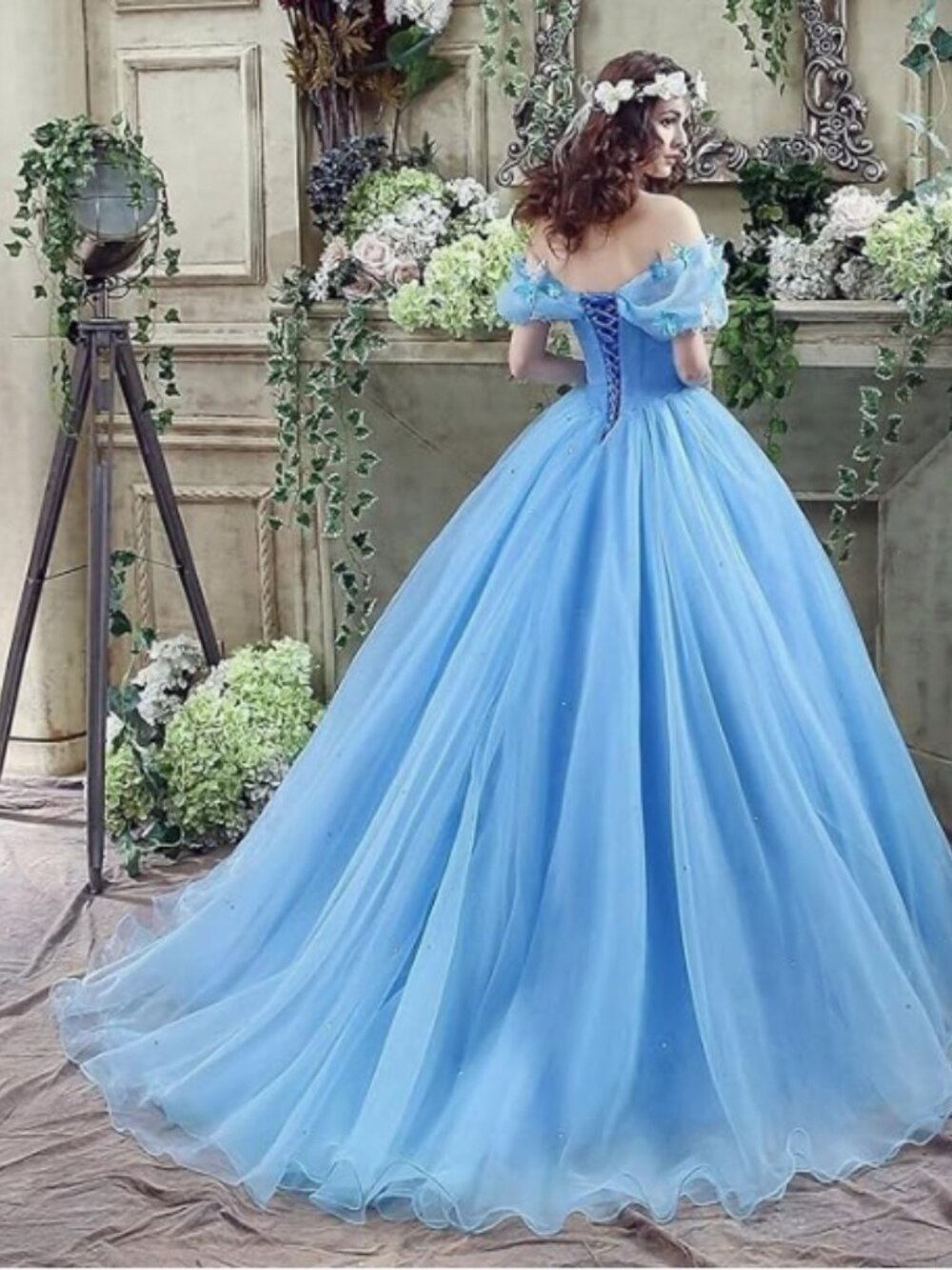 Women's Off Shoulder Quinceanera Ball Gowns Masquerade Princess Long Prom Formal